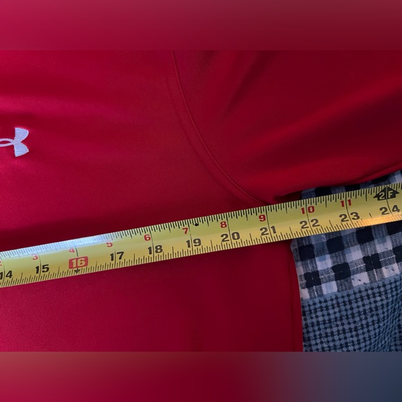 Under Armour Mens Medium Polo 1/4 button shirt Red - Picture 5 of 5